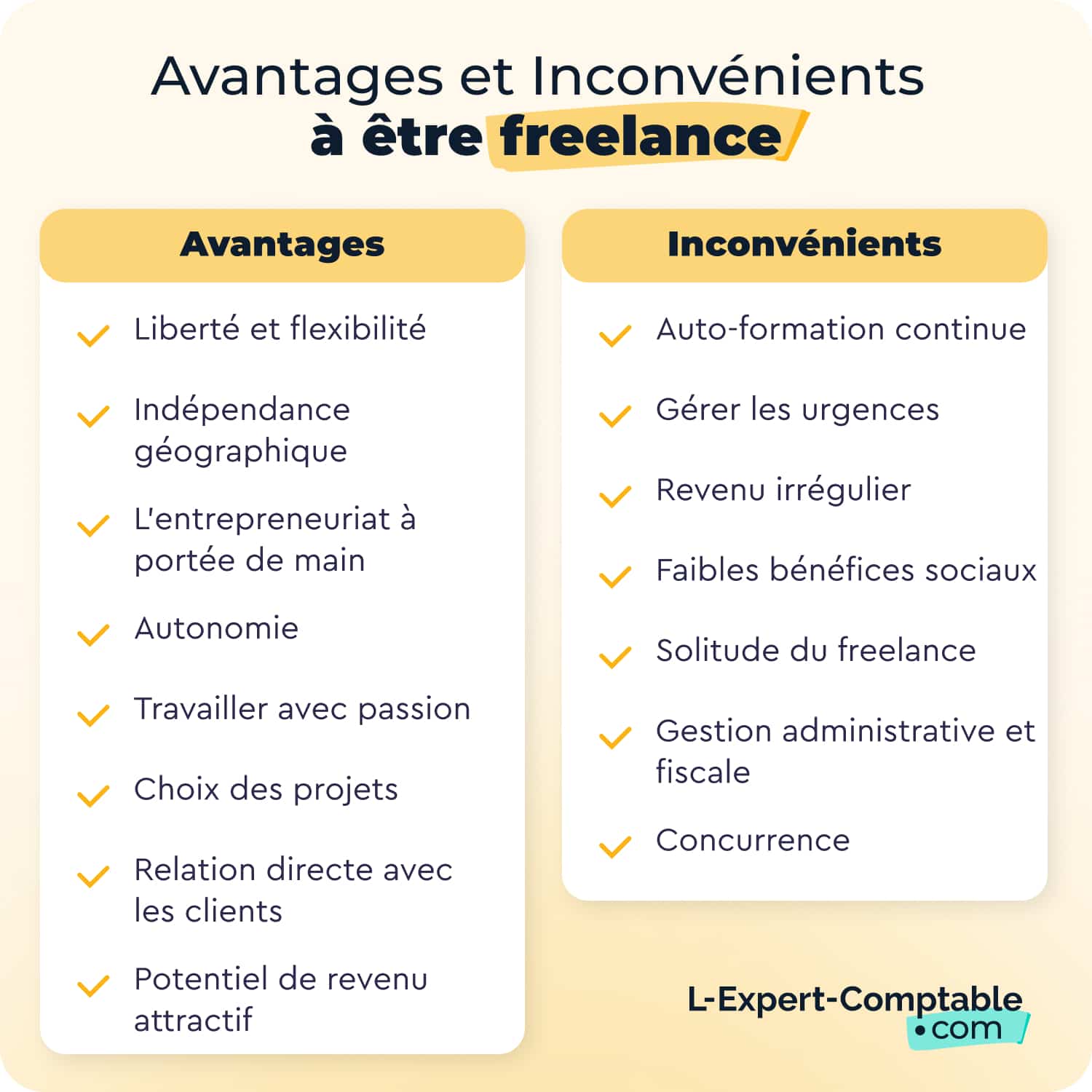 Les avantages et les inconvénients à être freelance